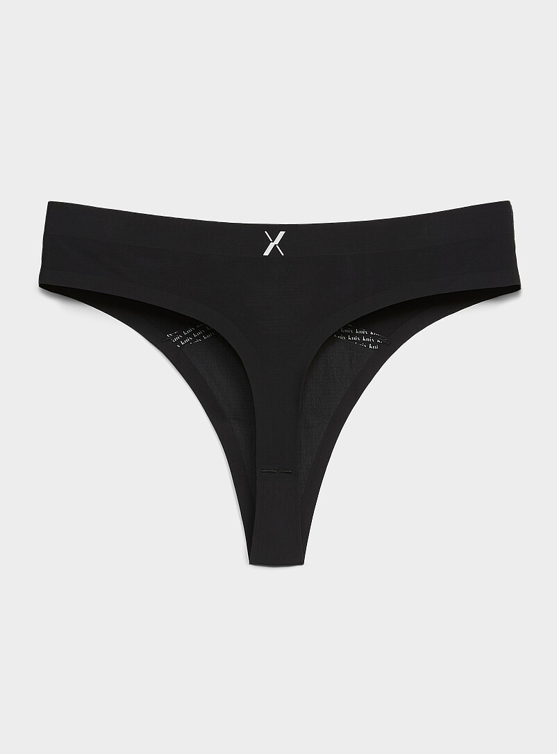 Knix: La culotte menstruelle tanga ultramince No-Show Absorption : l&eacute;g&egrave;re Beige pour femme