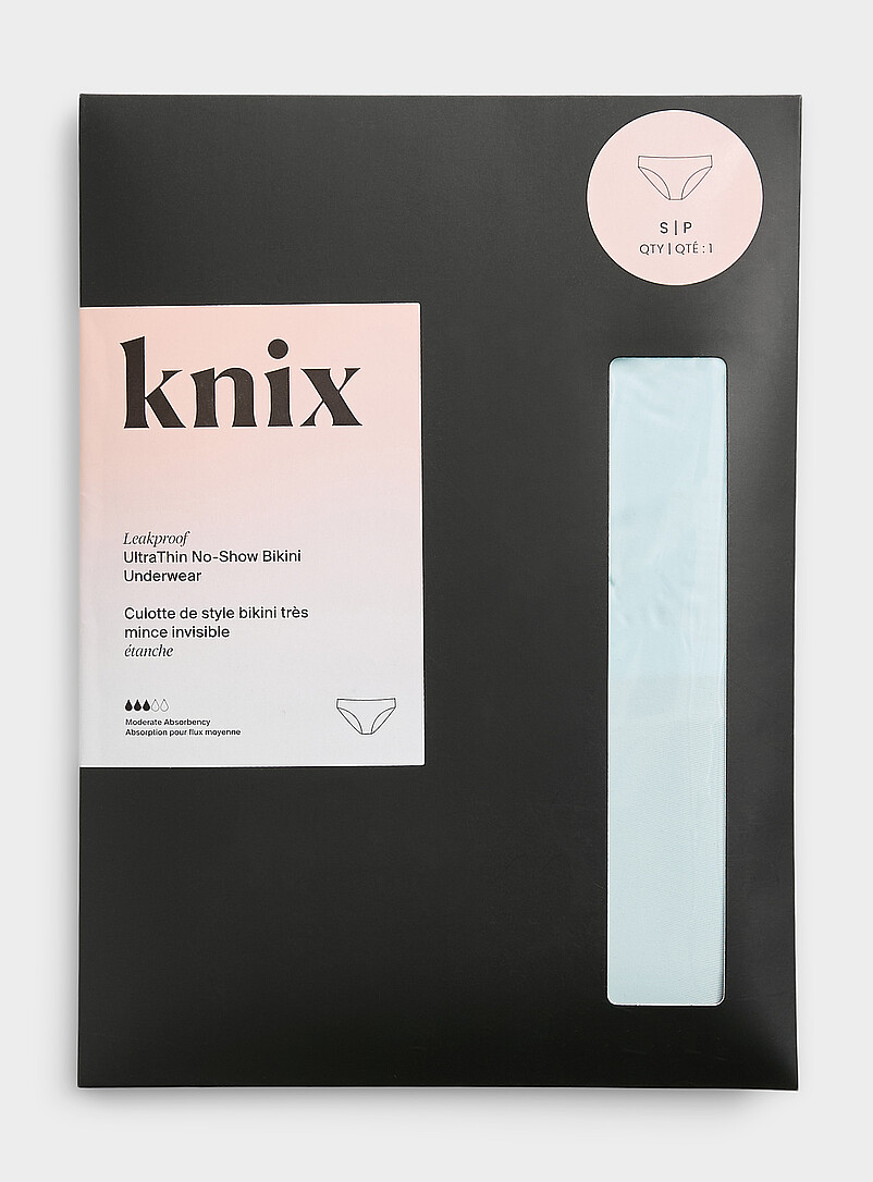 Knix: La culotte menstruelle bikini ultramince No-Show Absorption : mod&eacute;r&eacute;e Noir pour femme