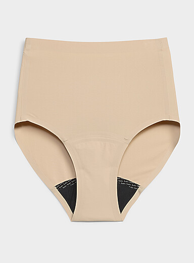 Knix Ivory/Cream Beige UltraThin No-Show high-waist period panty Absorption: moderate for women