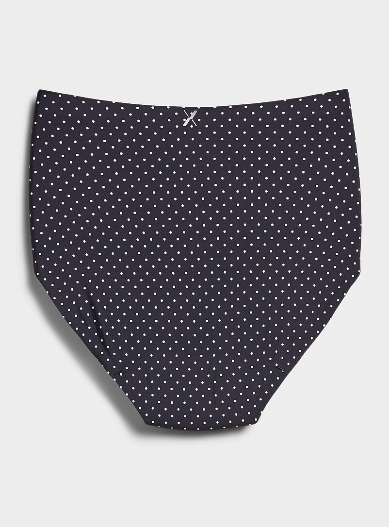 Knix: La culotte menstruelle taille haute ultramince No-Show Absorption : mod&eacute;r&eacute;e Blanc &agrave; motifs pour femme