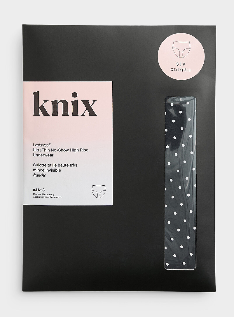 Knix Black UltraThin No-Show high-waist period panty Absorption: moderate for women