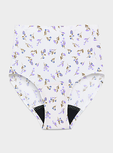 Knix Patterned White UltraThin No-Show high-waist period panty Absorption: moderate for women