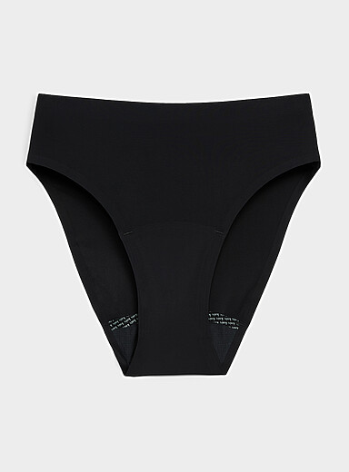 Knix Black No-Show ultra-thin high-cut high-waist period panty Absorption: moderate for women