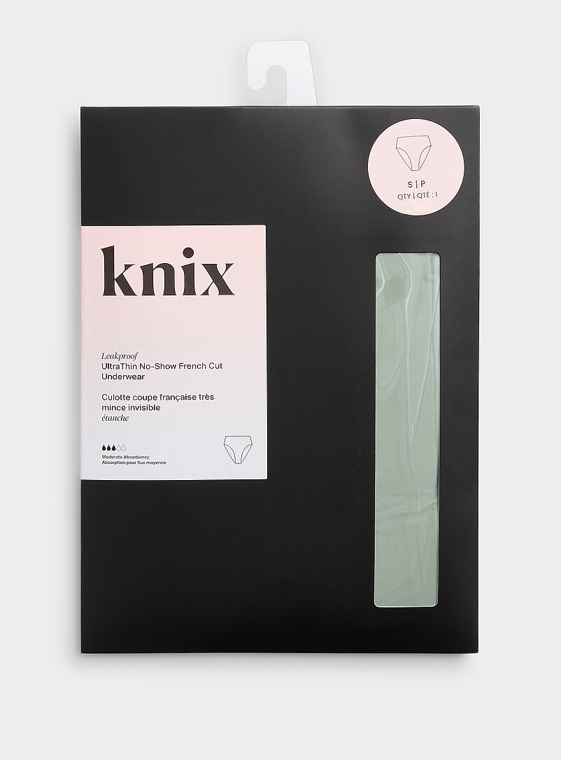 Knix Black and White No-Show ultra-thin high-cut high-waist period panty Absorption: moderate for women