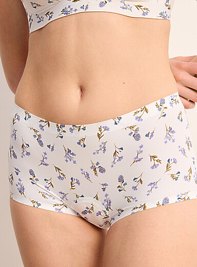 Knix: La culotte menstruelle gar&ccedil;onne ultramince No-Show Absorption : mod&eacute;r&eacute;e Blanc &agrave; motifs pour femme