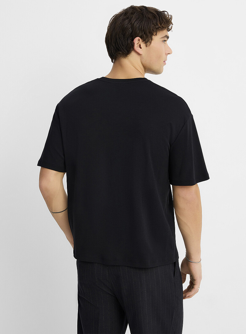 Le 31 Navy/Midnight Blue Organic Pima cotton T-shirt <b>Comfort fit</b> for men