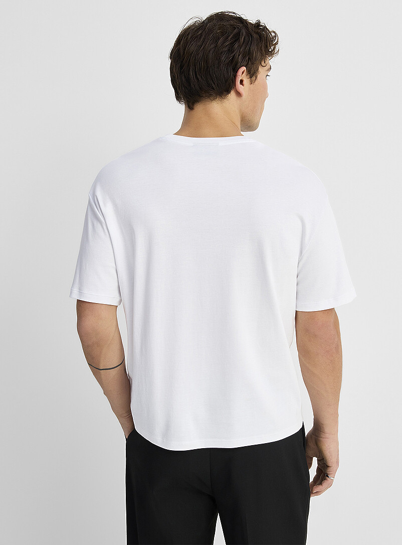 Le 31: Le t-shirt coton pima biologique <b>Coupe confort</b> Blanc pour homme