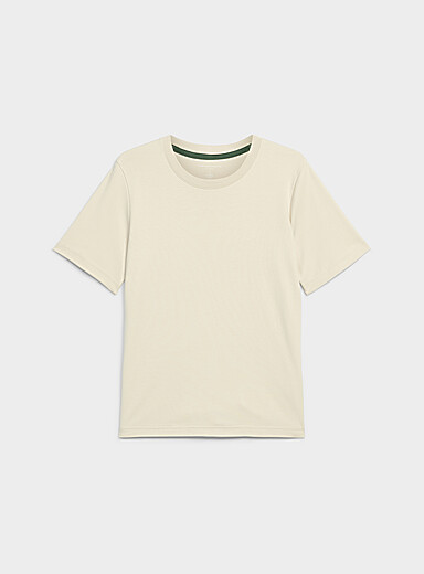 Contemporaine: Le t-shirt d&eacute;contract&eacute; coton pima Ivoire - Beige cr&egrave;me pour femme