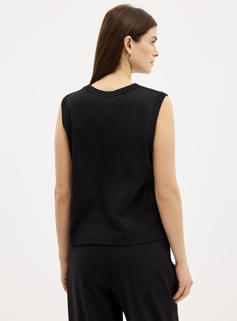 Contemporaine: La camisole carr&eacute;e coton pima Bleu pour femme