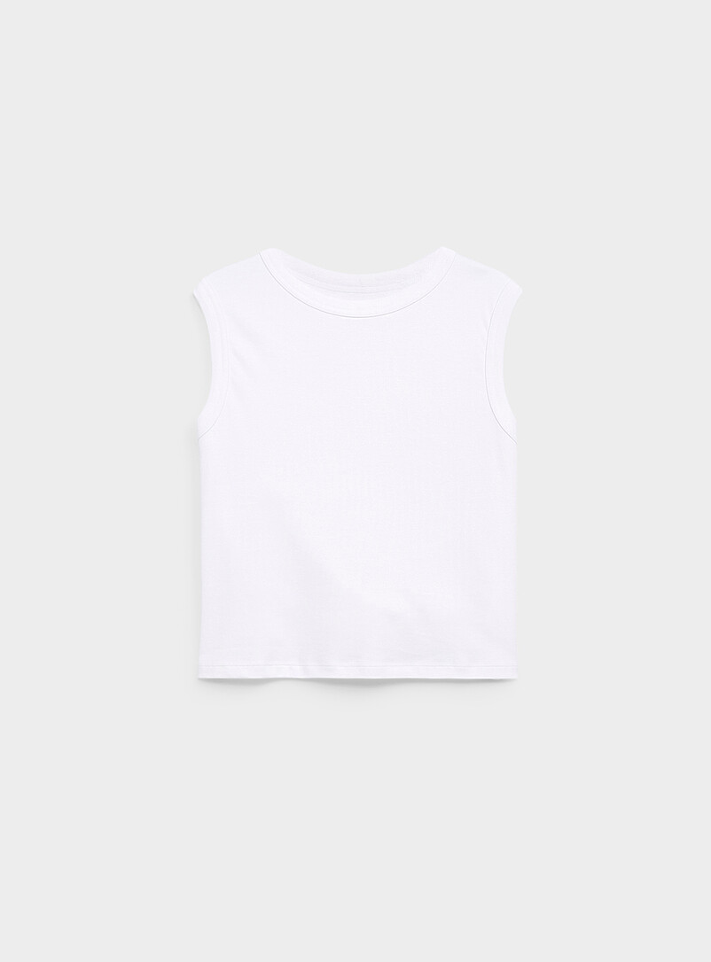 Contemporaine: La camisole carr&eacute;e coton pima Bleu pour femme