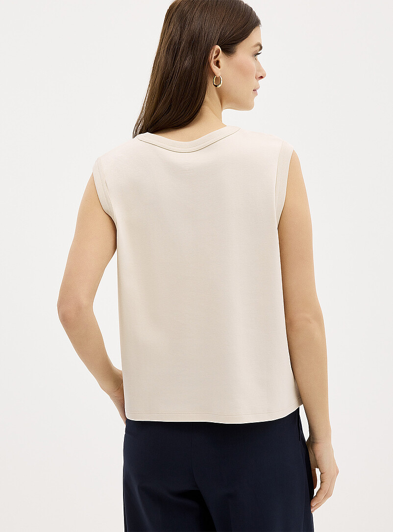 Contemporaine: La camisole carr&eacute;e coton pima Bleu pour femme