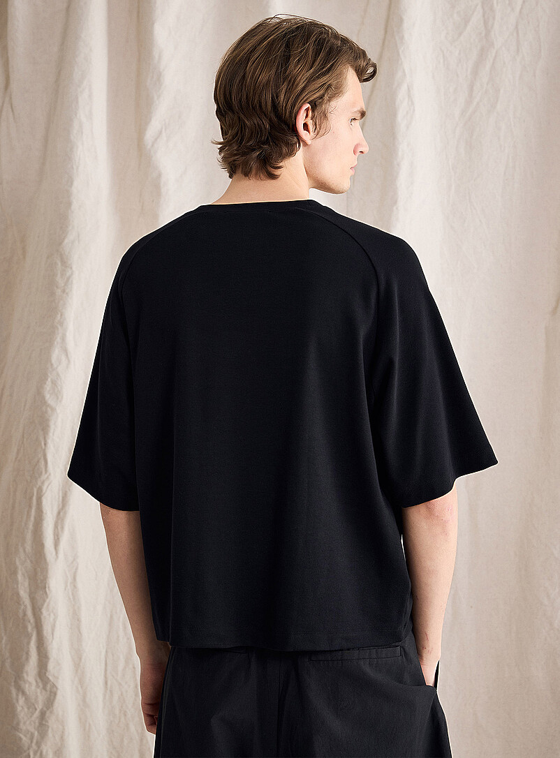 Le 31: Le t-shirt carr&eacute; manches raglan <b>Capsule Le 31 Studio</b> Fuchsia pour homme