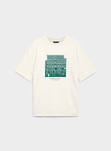Simons Patterned Ecru 1840 print T-shirt <b>Our History, Our Heritage Collection</b> Unisex for women