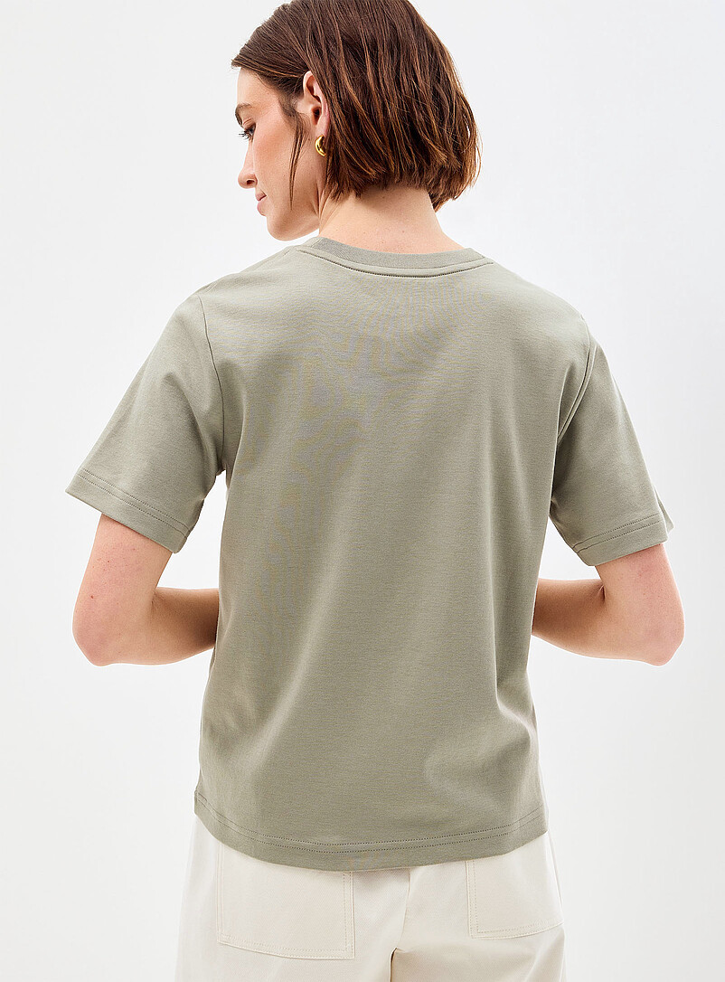 Contemporaine: Le t-shirt d&eacute;contract&eacute; coton pima Brun noisette pour femme