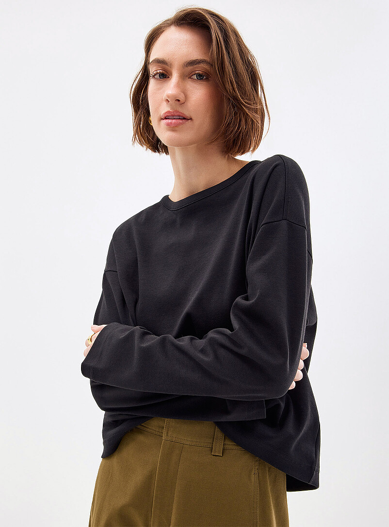 Pima cotton boxy-fit long-sleeve T-shirt product image 2