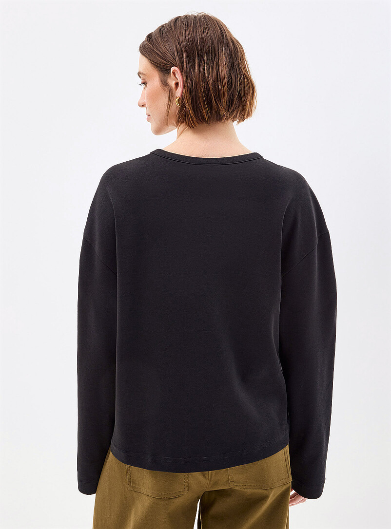 Pima cotton boxy-fit long-sleeve T-shirt product image 3
