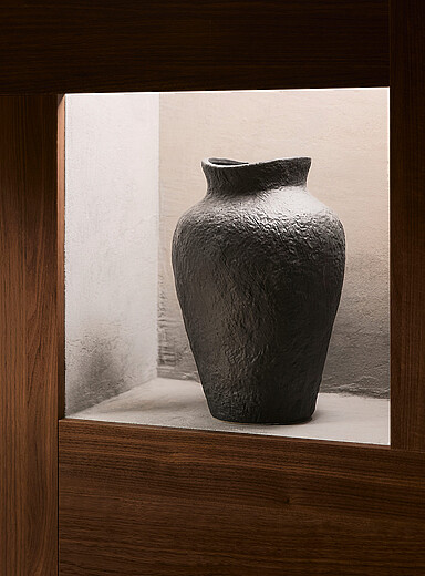Large hatched embossed vase