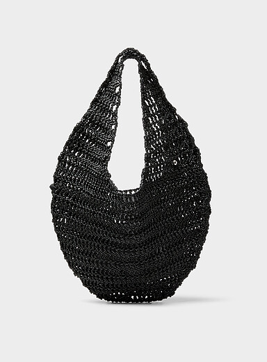 Market round knotted leather hobo bag