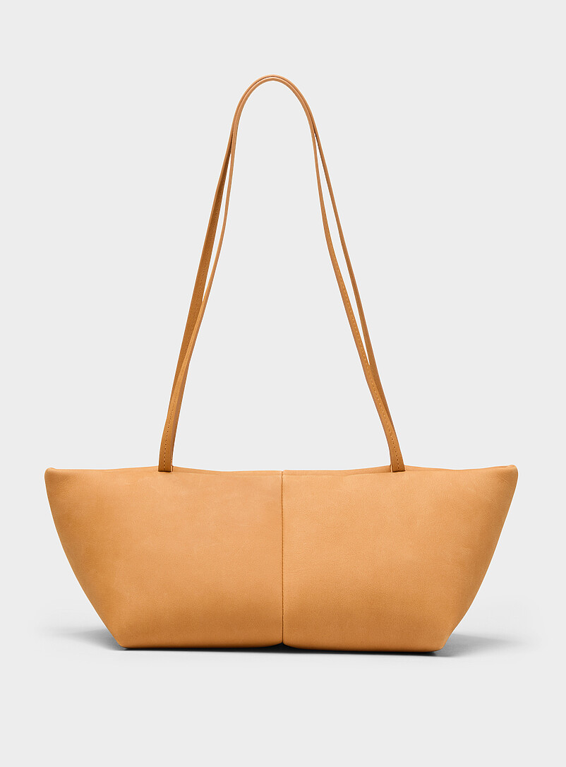 Boulevard Elongated Nubuck Leather Shoulder Bag