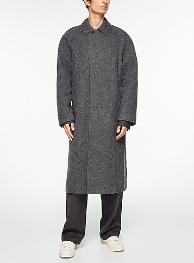 Oversized wool-blend coat
