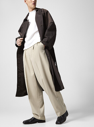 Le17septembre Grey Loose pleated dress pant for men