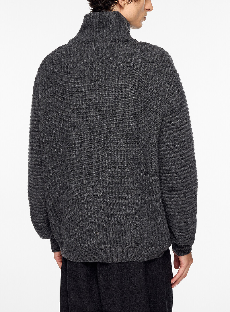Mock-neck zippered rib-knit cardigan | Le17septembre | Shop Men's