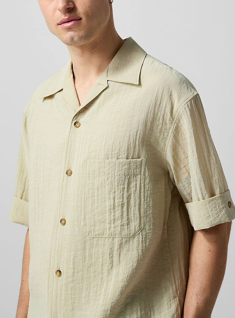 Crinkled layered look cabana shirt product image 2