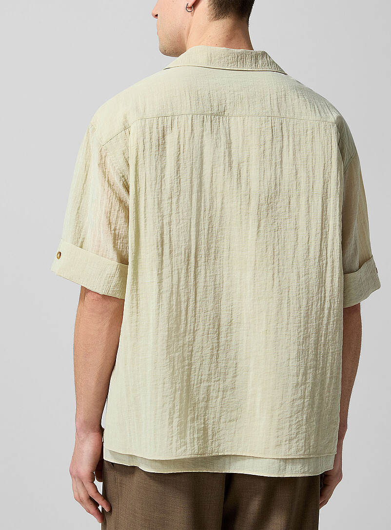 Crinkled layered look cabana shirt product image 3