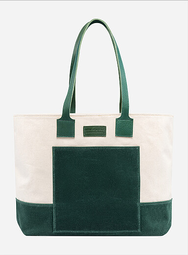 Organic cotton contrasting tote bag