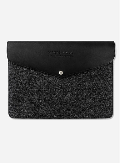 La pochette pour ordinateur portable laine m&eacute;rinos