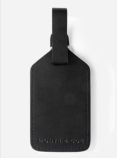 Vegetable-tanned leather luggage tag
