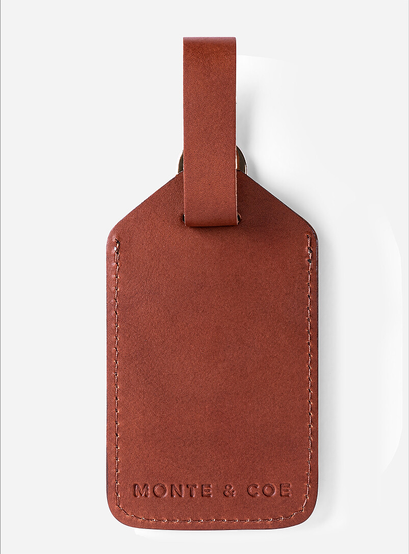 Vegetable-tanned leather luggage tag | Monte & Coe | | Simons