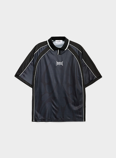 Gothic print polo jersey