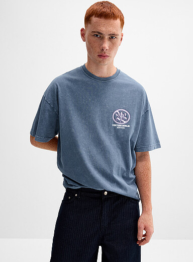 Le t-shirt d&eacute;lav&eacute; imprim&eacute; &eacute;toiles Spectra <b>Coupe surdimensionn&eacute;e</b>