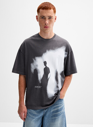 Anonymity silhouette print faded T-shirt <b>Oversized fit</b>