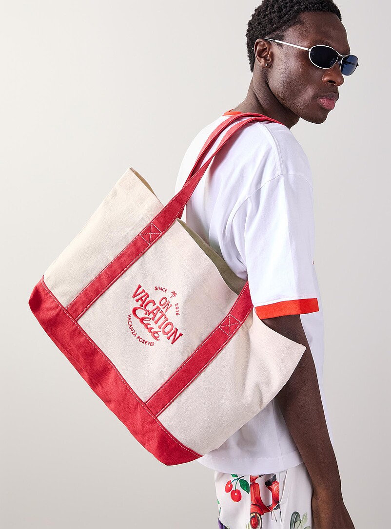 Red Handle And Logo Tote