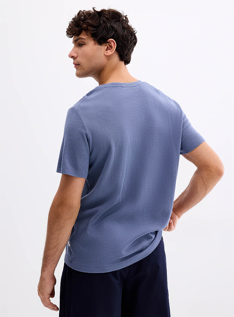 NN. 07 Blue Clive micro-waffle T-shirt for men