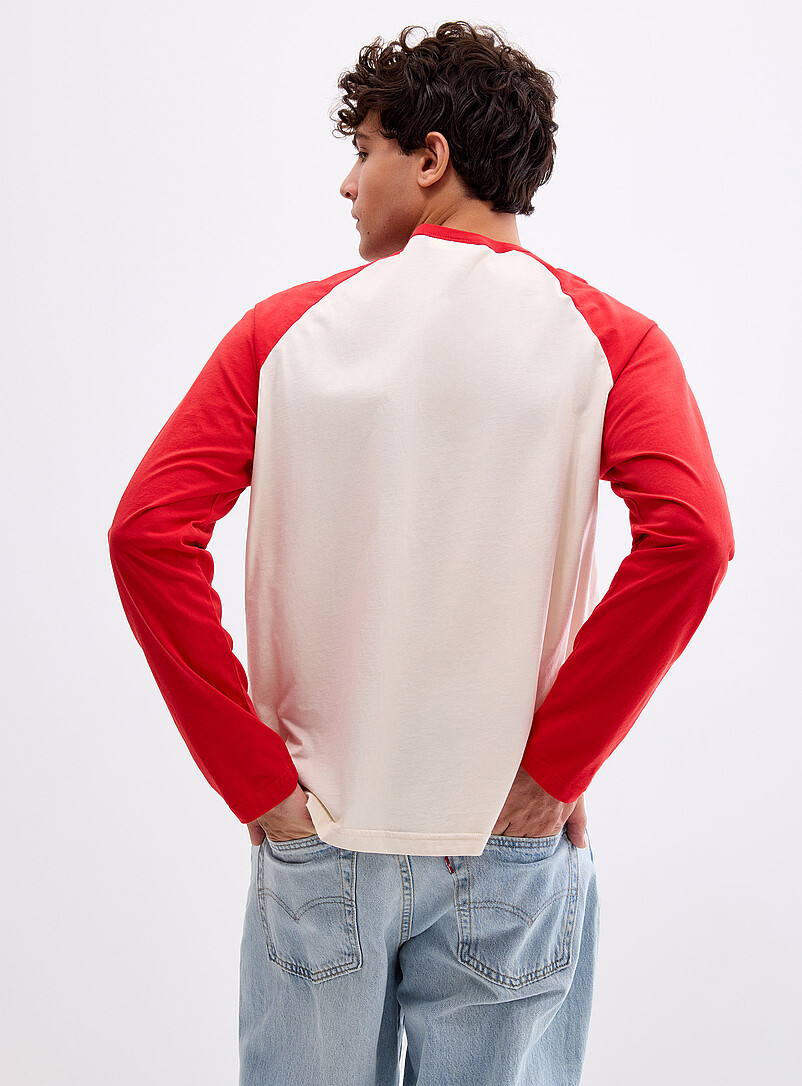 NN. 07 Ivory/Cream Beige Regie contrast raglan T-shirt for men