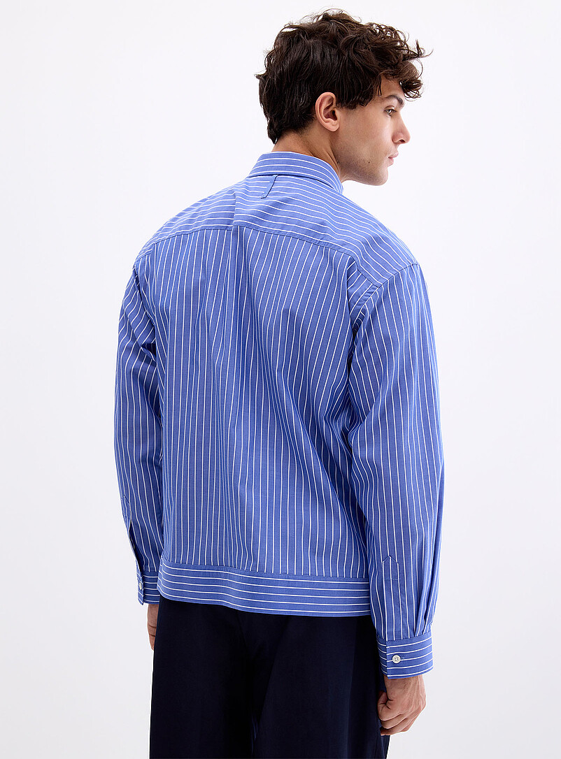 NN. 07 Blue Reed pyjama-stripe shirt <b>Relaxed fit</b> for men