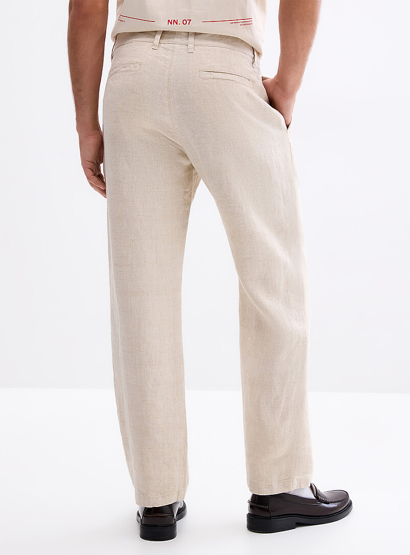 NN. 07 Off White Aden pure linen pant <b>Straight fit</b> for men