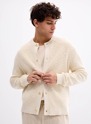 Jasper boucl&eacute; ribbed cardigan
