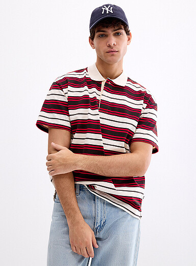Le polo rayures tricolores Lionel