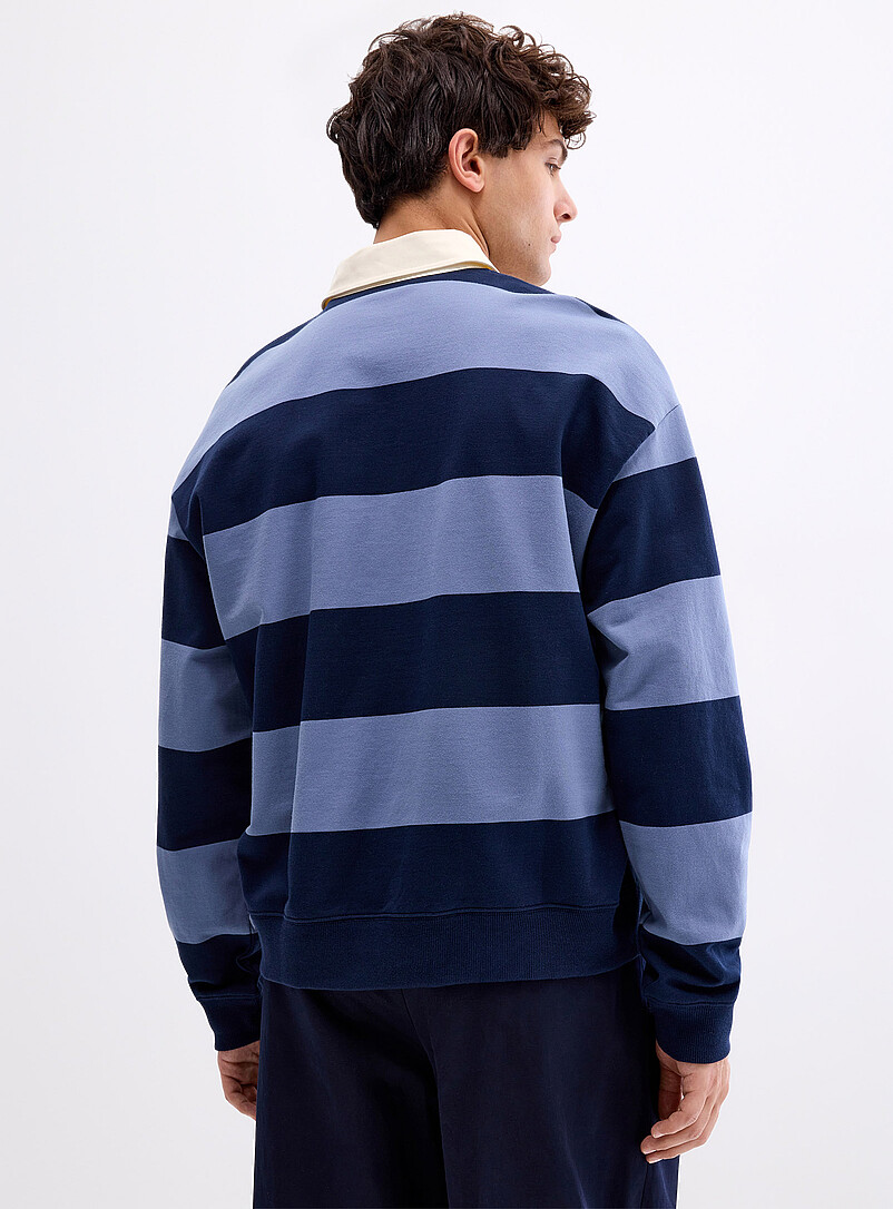 NN. 07 Blue David striped rugby polo for men