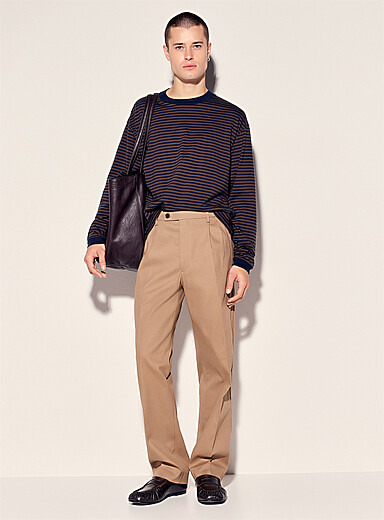 NN. 07 Camel Velvety weft chinos Relaxed fit for men
