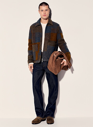Blended-block felted jacket