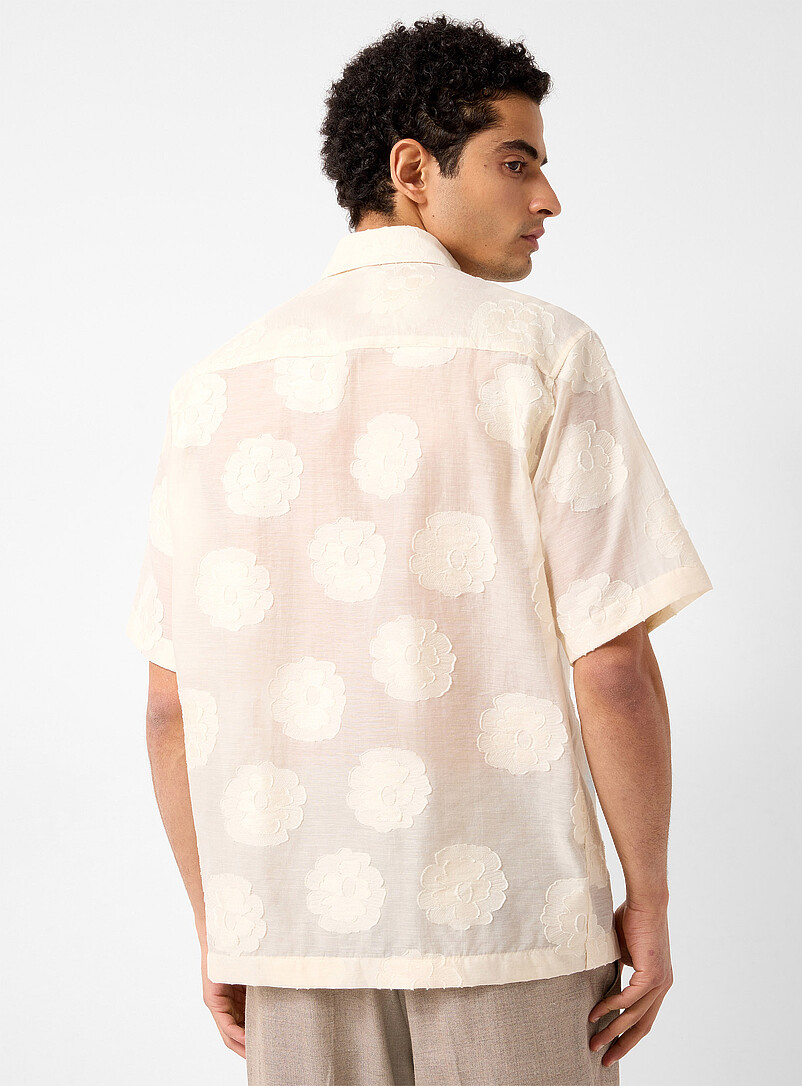 Embroidered flower organza shirt product image 3