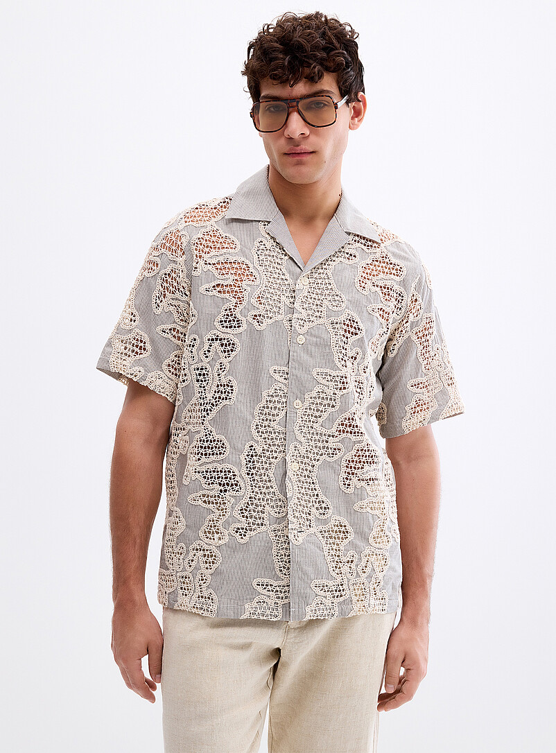 Abstract Openwork Crochet Shirt