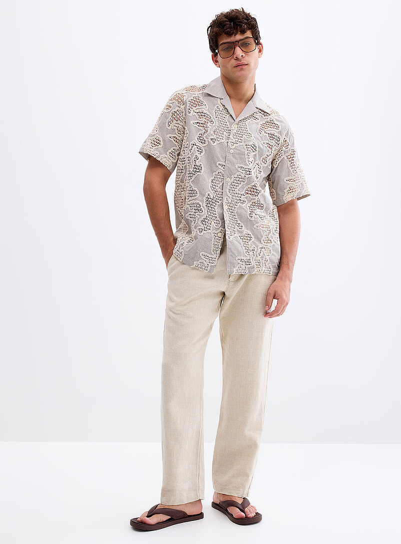 Abstract openwork crochet shirt product image 2