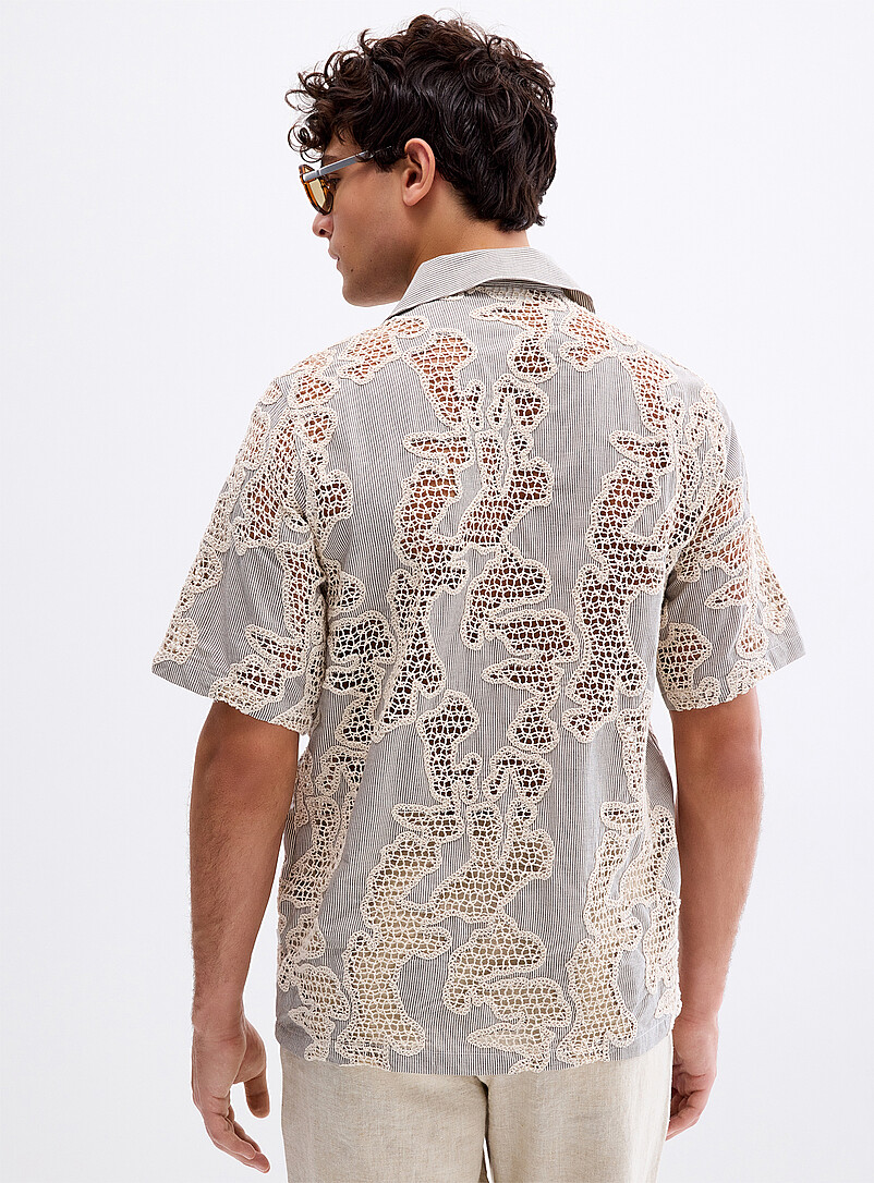 Abstract openwork crochet shirt product image 3