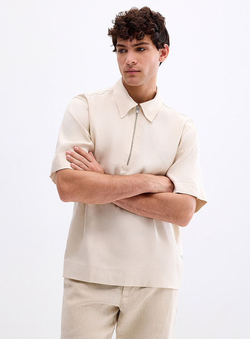 Burno Zipped Polo-Collar Shirt